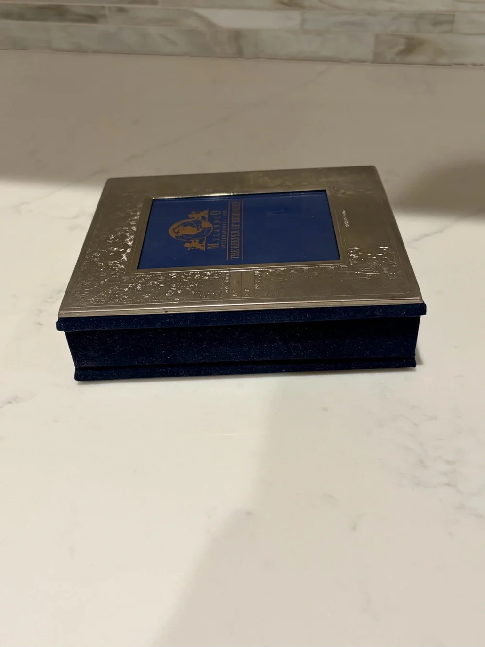 Vintage Melannco Blue and Silver 'The Keeper of Memories' Baby Photo Album 4x6